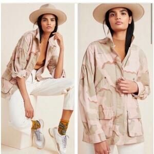Anthropologie Pink Tan Camouflage Lida 
Jacket (Sz S)
